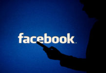 facebook logo in background