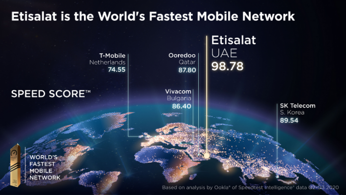 Etisalat UAE recognised fastest mobile network operator globally by Ookla Speedtest