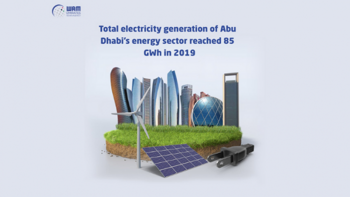 Total electricity generation of Abu Dhabi’s energy sector reached 85 GWh in 2019