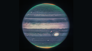 James Webb Space Telescope Shows Jupiter’s Auroras, Tiny Moons  